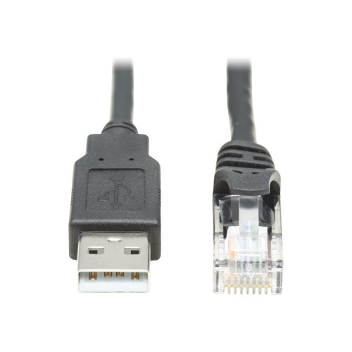 Eaton Corporation Eaton Tripp Lite Series USB Type-A to RJ45 Rollover Console Cable, M/M, Black - 10 ft. - seriell kabel - 3.05 m - svart