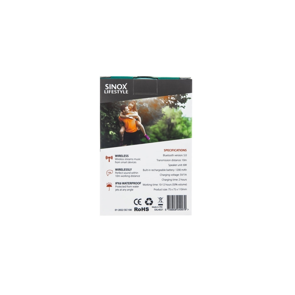 Produktbild för Sinox SXL4021, 6 W, Trådlös, 10 m, Bärbar monohögtalare, Grå...