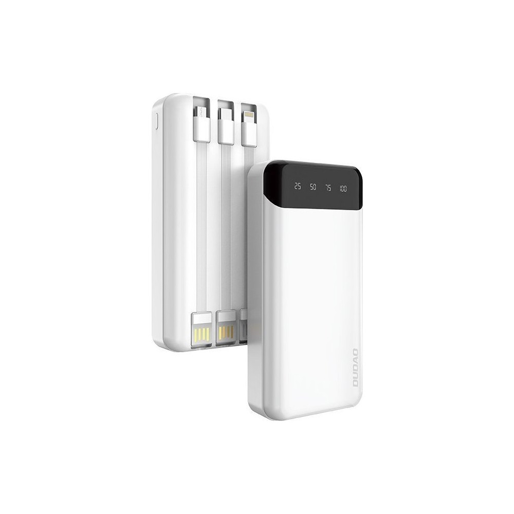 Produktbild för Dudao kapacitivt kraftpaket med 3 inbyggda kablar 20000mAh U...