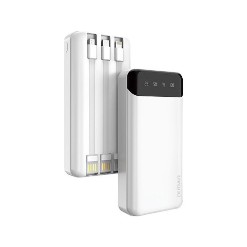 Dudao Dudao kapacitivt kraftpaket med 3 inbyggda kablar 20000mAh U...