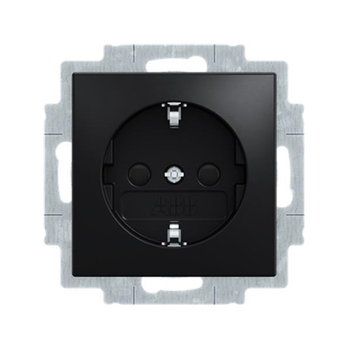 ABB ABB-basic55 Schuko vägguttag, matt svart, 16A, 1 modul