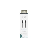 Produktbild för Sinox SXI04652, 2 m, Lightning, USB C, Hankontakt, Hankontak...