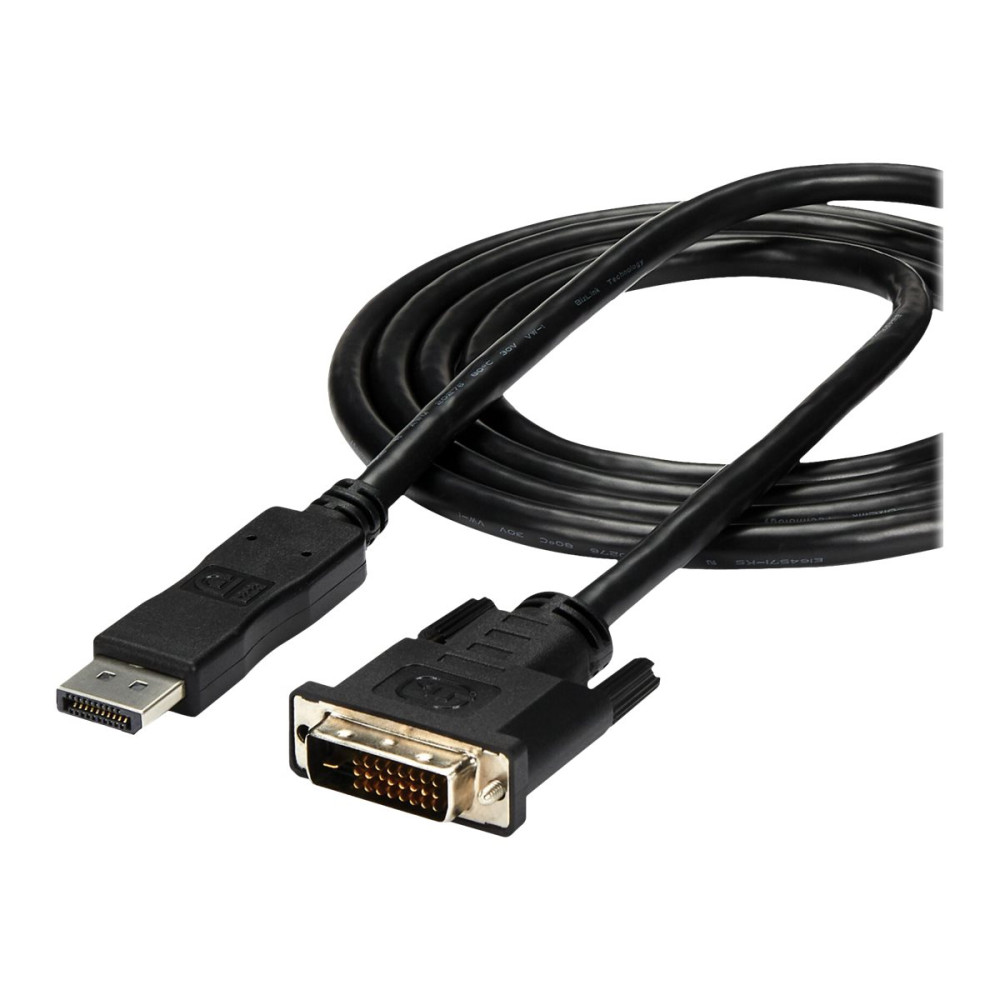 Produktbild för StarTech.com 1,8 m DisplayPort till DVI-kabel - DisplayPort till DVI-kabeladapter 1080p video - DisplayPort till DVI-kabel Single Link - DP till DVI-skärmkabel - DP 1.2 till DVI-konverterare - DisplayPort-kabel - 1.8 m