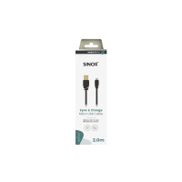 Produktbild för Sinox SOI04902, 2 m, Micro-USB B, USB A, USB 2.0, 0,48 Gbit/...