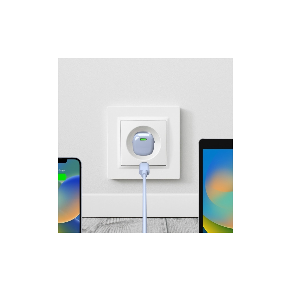 Produktbild för PURO PUFCMTCUSBC20WGLBLUE, inomhus, AC, 12 V, Trådlös laddni...