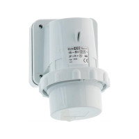 Produktbild för BALS CEE intag H6 230V 16A 3-polig vit påbyggnad fläns 64x87...