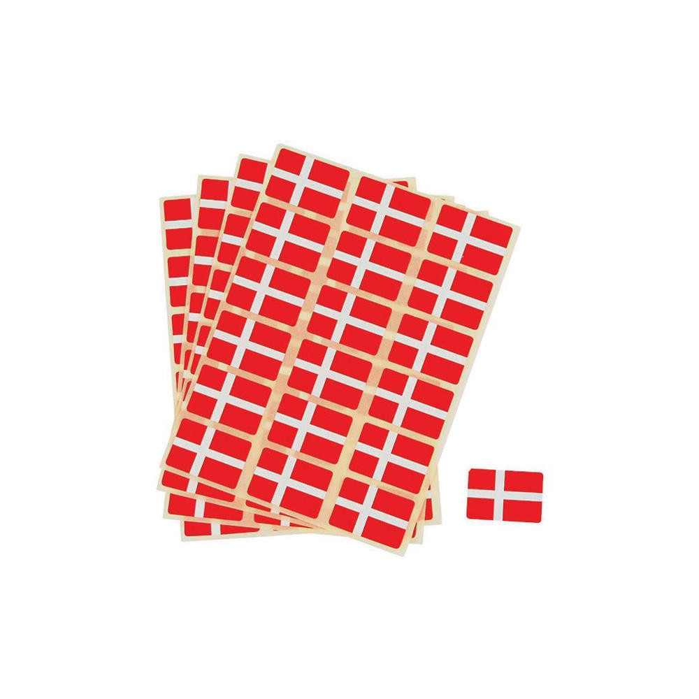 Produktbild för Dansk flagga självhäftande 15 x 22 mm, 72 st per förpackning
