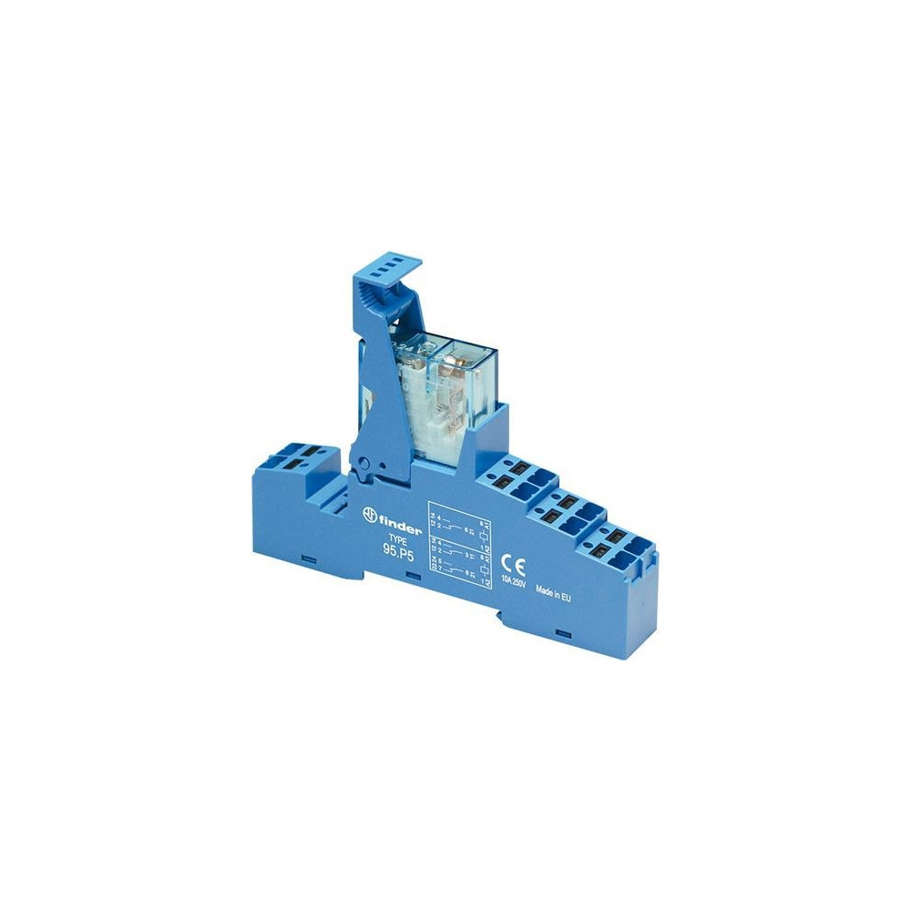 Produktbild för FINDER komplett relä 16A 1 C/O 24V DC med LED, komplett med...