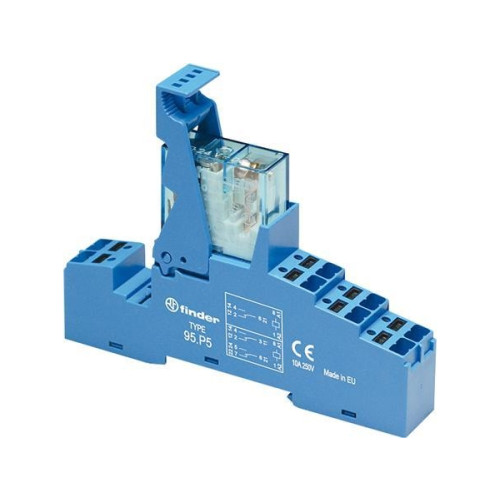 FINDER FINDER komplett relä 16A 1 C/O 24V DC med LED, komplett med...