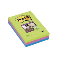 Produktbild för Post-it® Super Sticky Large Notes regnbågsfärger 3 linjer bl...