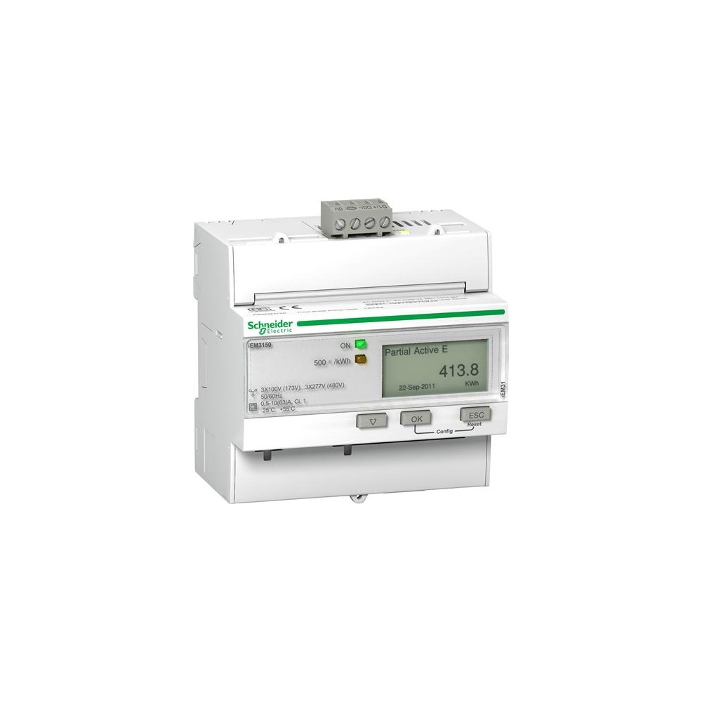 Produktbild för Schneider Electric A9MEM3150, Elektronisk, Vit, A, LCD, Modb...