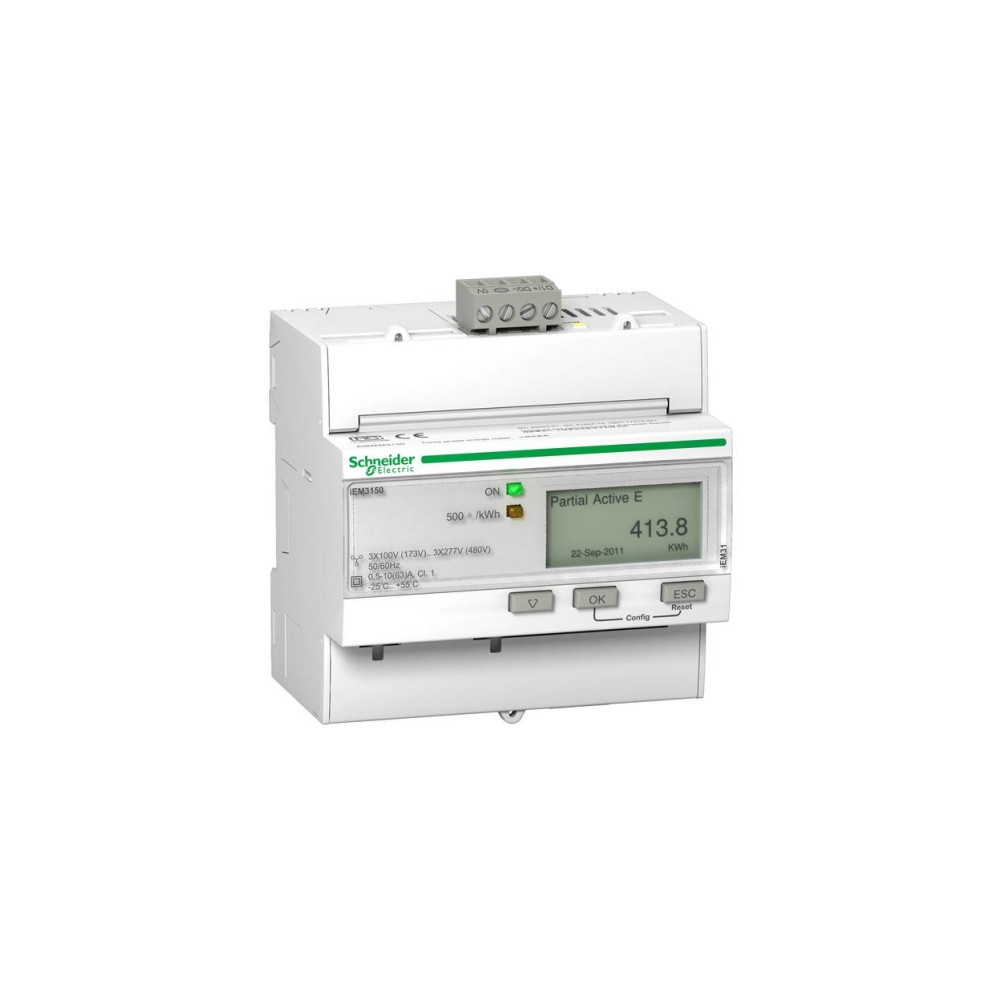 Produktbild för Schneider Electric A9MEM3150, Elektronisk, Vit, A, LCD, Modb...
