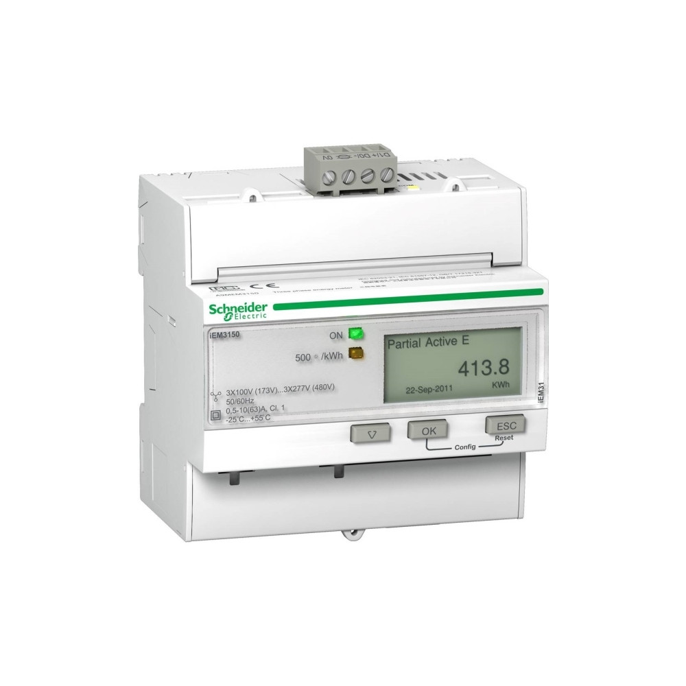 Produktbild för Schneider Electric A9MEM3150, Elektronisk, Vit, A, LCD, Modb...