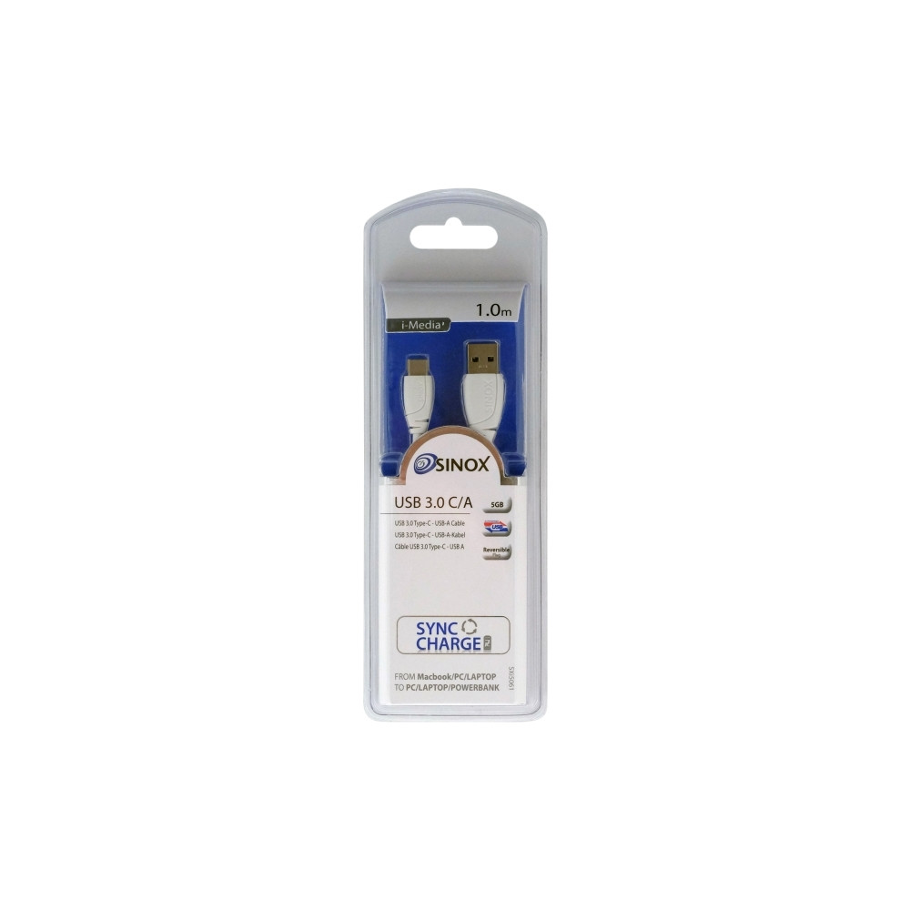 Produktbild för Sinox i-Media - USB-kabel - USB typ A till USB-C - 1 m