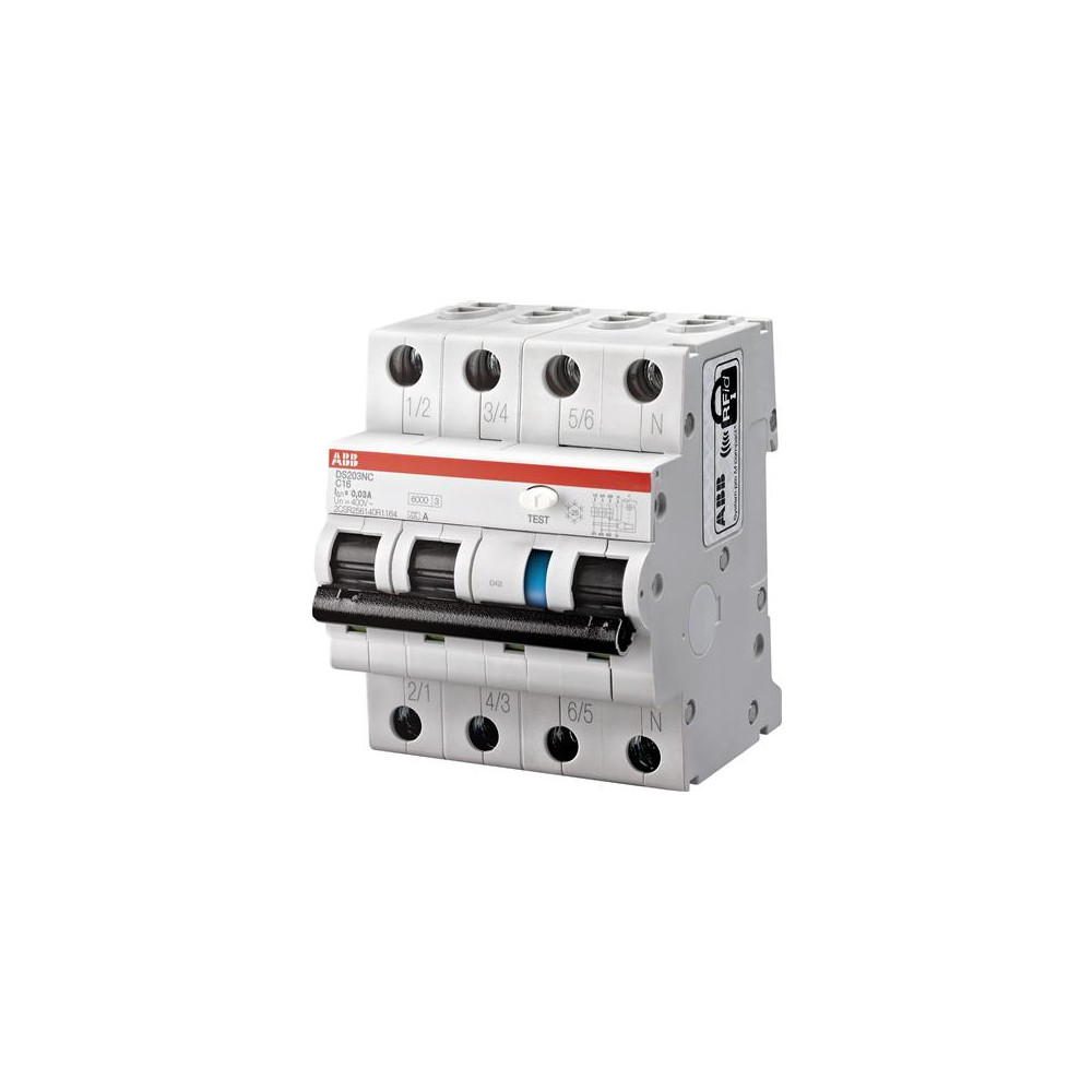 Produktbild för ABB DS203NC, Residual-current device with overcurrent protec...