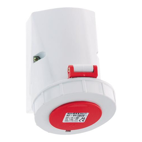 BALS BALS CEE vägguttag H6 400V 16A 4-poligt röd, 75x100 mm, topp...