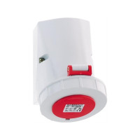 Produktbild för BALS CEE vägguttag H6 400V 16A 4-poligt röd, 75x100 mm, topp...