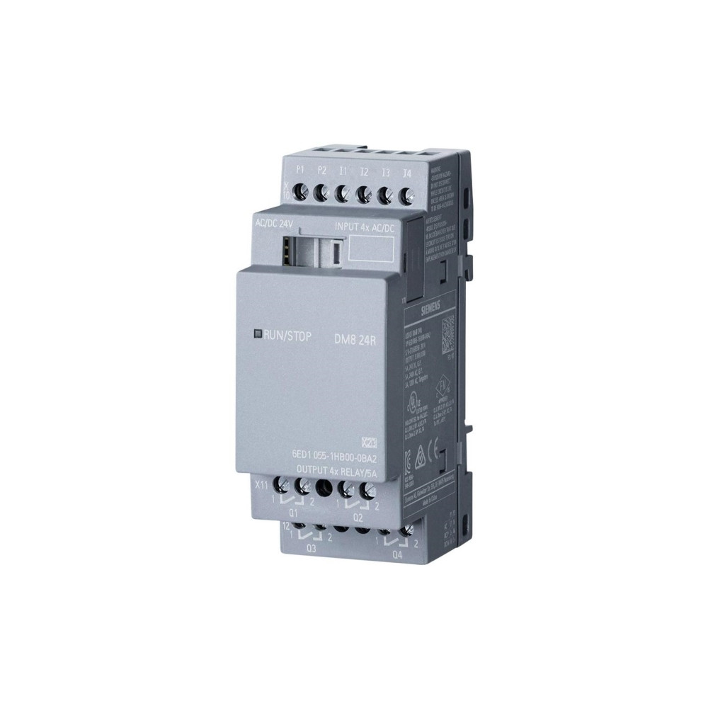 Produktbild för Siemens 6ED1055-1HB00-0BA2, Digital, In/ut, 8 kanaler, Reläk...