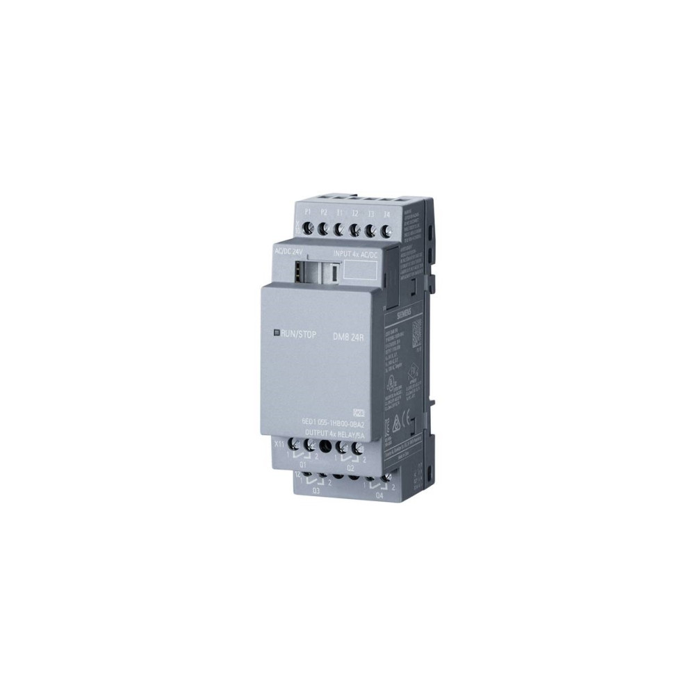 Produktbild för Siemens 6ED1055-1HB00-0BA2, Digital, In/ut, 8 kanaler, Reläk...