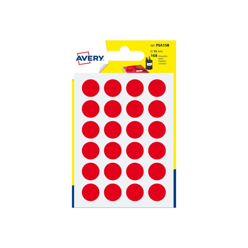 Produktbild för Avery - självhäftande färgkodad etikett - röd (paket om 168)