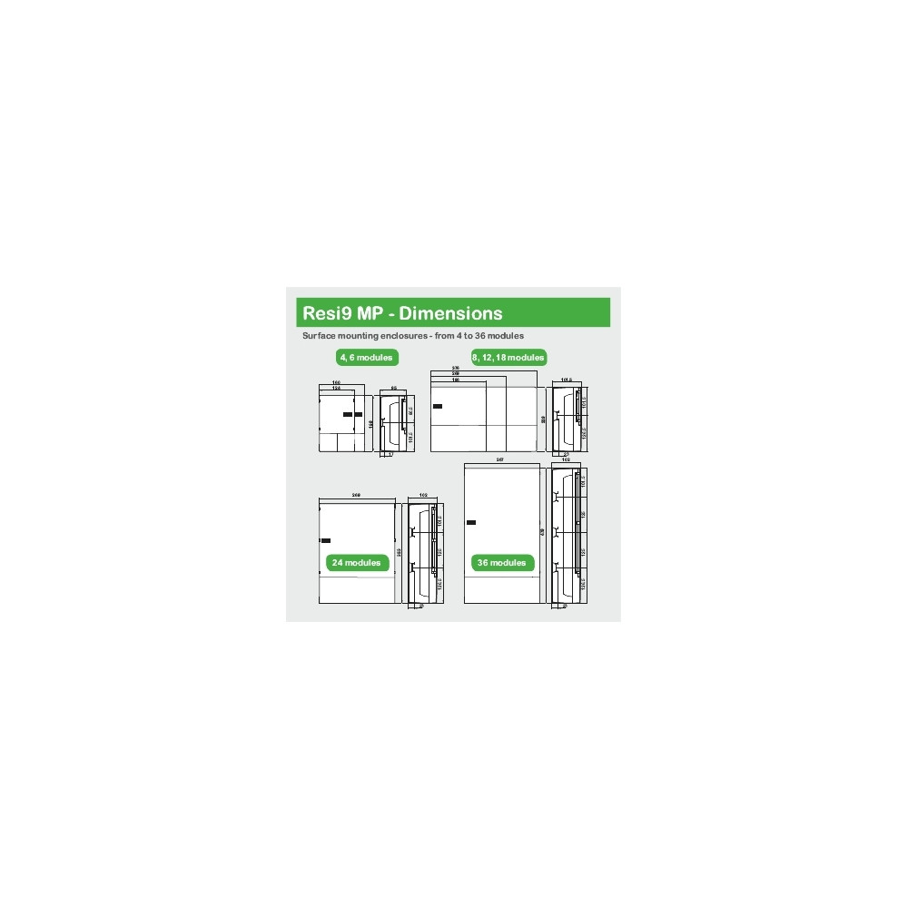 Produktbild för Schneider Electric Resi9 MP, 268 mm, 102 mm, 478 mm, 1,6 kg,...