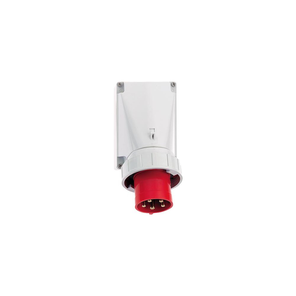 Produktbild för BALS CEE vägguttag H6 400V 63A 5-polig, röd, bredd x höjd 11...