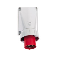 Produktbild för BALS CEE vägguttag H6 400V 63A 5-polig, röd, bredd x höjd 11...