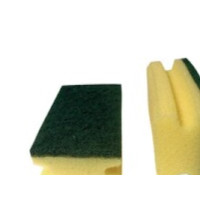 Produktbild för Svamp 3M Scotch Brite, nagel-/handbeskyttande, gul-grön, 10...