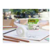 Produktbild för Scotch C38 + Scotch Magic A greener choice - dispenser med kontorstejp (14 rullar) - 19 mm x 33 m - svart dispenser