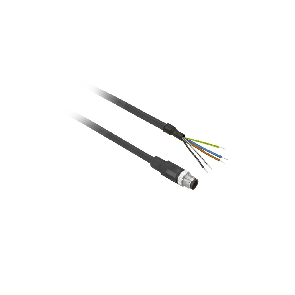 Produktbild för Schneider Electric XZCP1541L2, 2 m, M12, Hanstik, Sort, Poly...