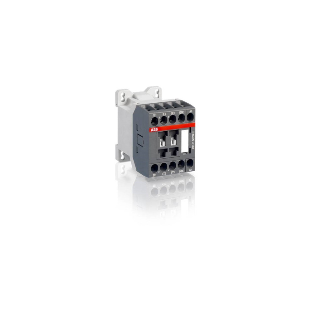 Produktbild för Kontaktor 3-polig 4kW, 400V AC, styrspänning 230V AC, hjälpk...
