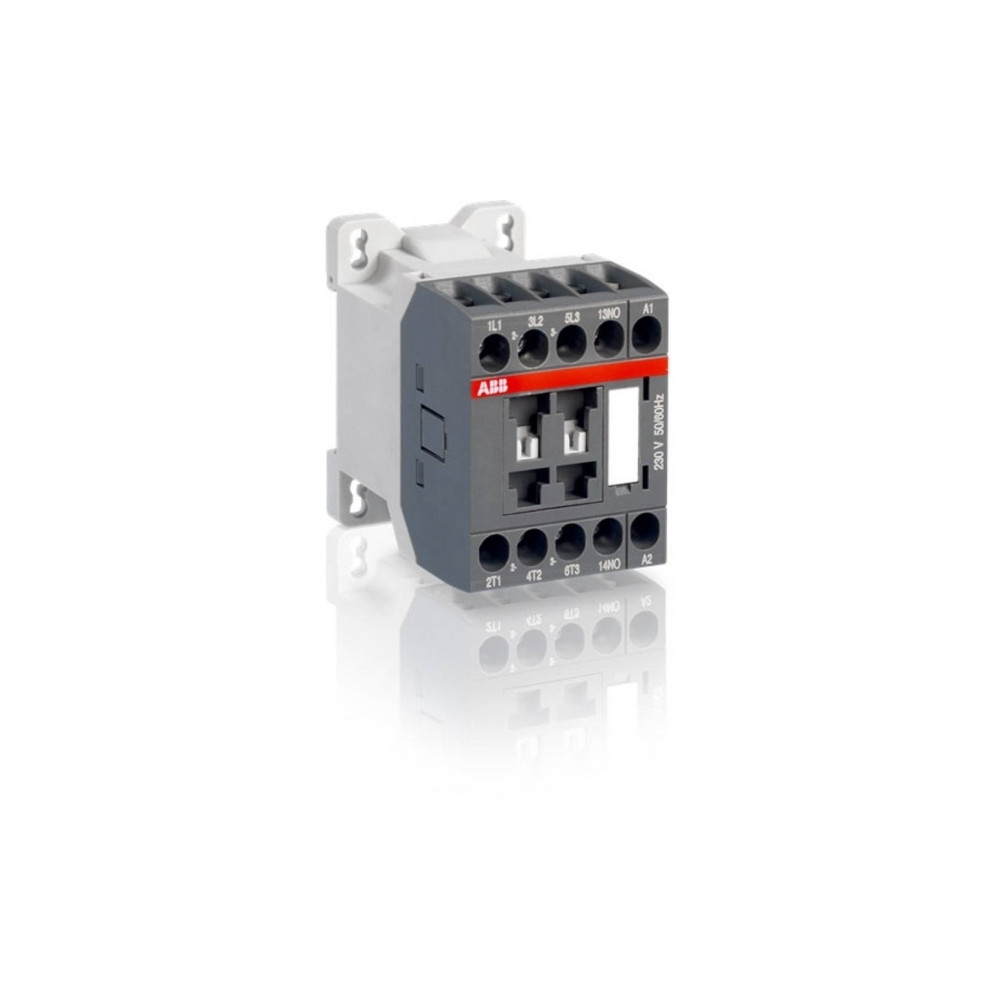 Produktbild för Kontaktor 3-polig 4kW, 400V AC, styrspänning 230V AC, hjälpk...