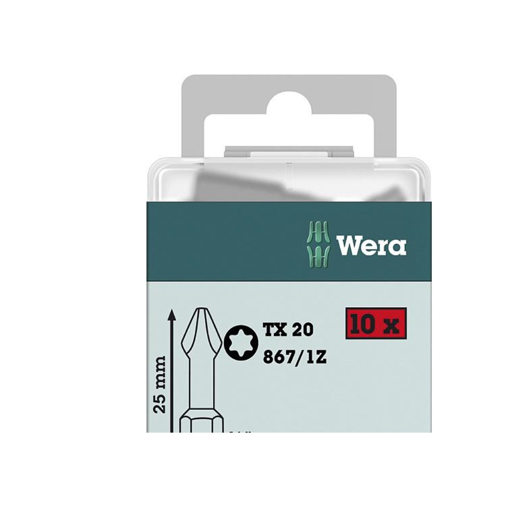 Produktbild för Wera 867/1 DIY SiS, 10 styck, Torx Plus, TX20, Rostfritt stå...