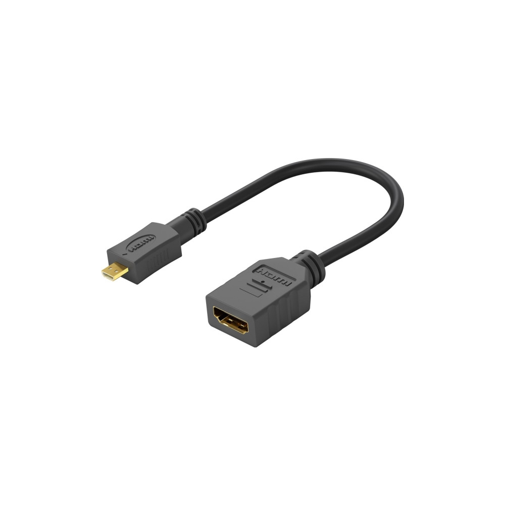 Produktbild för Wentronic 58683, 0,15 m, HDMI Typ D (micro), HDMI Typ A (sta...