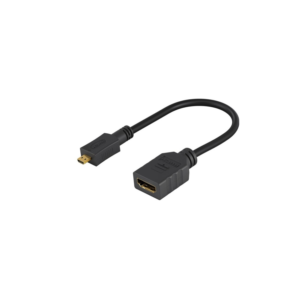 Produktbild för Wentronic 58683, 0,15 m, HDMI Typ D (micro), HDMI Typ A (sta...