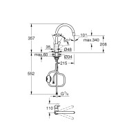 Produktbild för Grohe BauEdge köksblandare