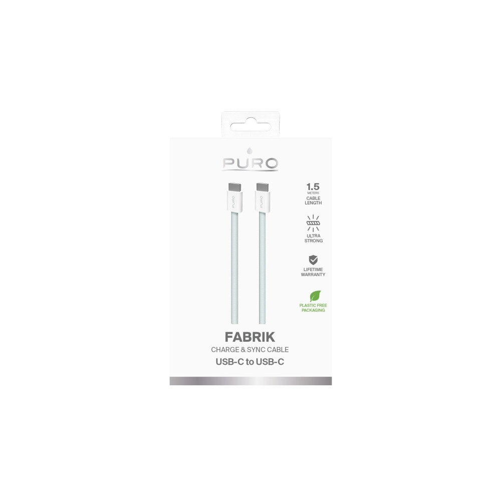 Produktbild för PURO PUCCCFABK415MTLBLUE, 1,5 m, USB C, USB C, USB 2.0, 0,48...