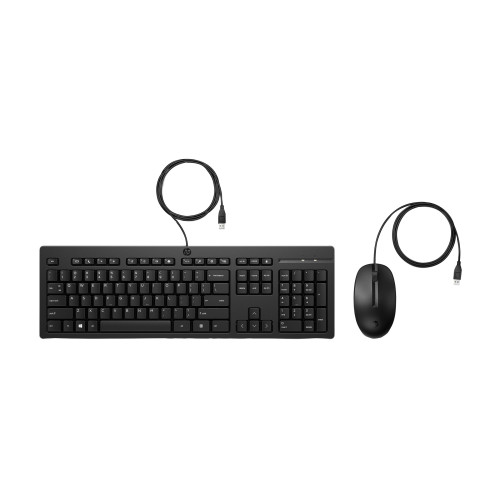HP HP 225 - sats med tangentbord och mus - ambidextrös, 3-zons layout, standard tangresor full size - QWERTY - hela norden - svart Inmatningsenhet