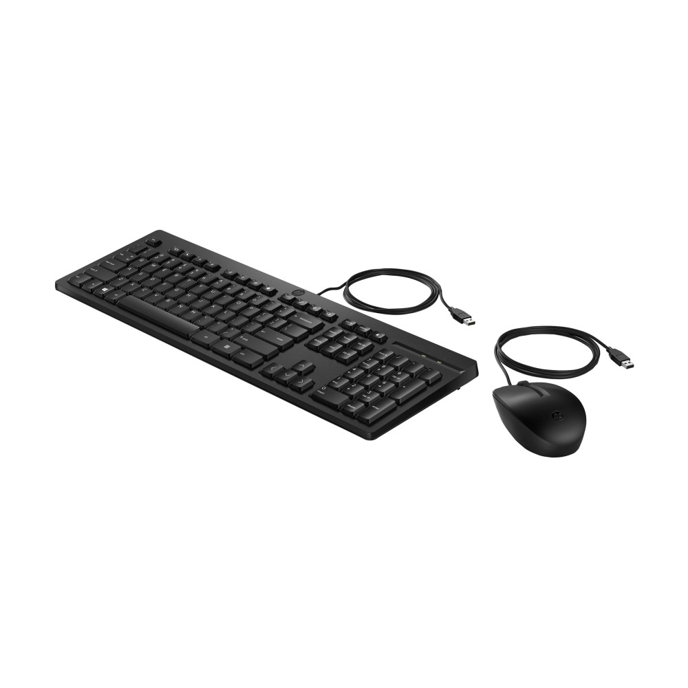 Produktbild för HP 225 - sats med tangentbord och mus - ambidextrös, 3-zons layout, standard tangresor full size - QWERTY - hela norden - svart Inmatningsenhet