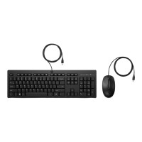 Produktbild för HP 225 - sats med tangentbord och mus - ambidextrös, 3-zons layout, standard tangresor full size - QWERTY - hela norden - svart Inmatningsenhet