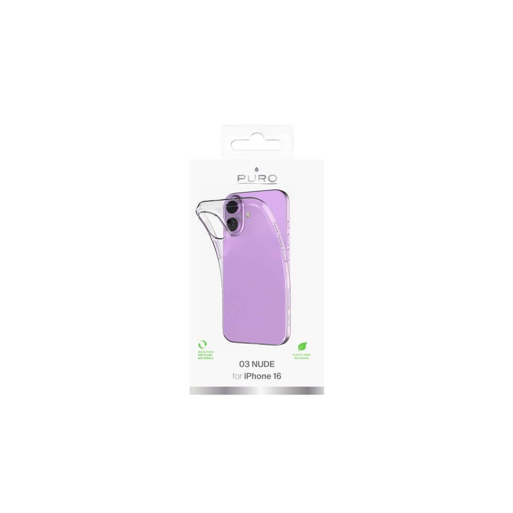 Produktbild för PURO 0.3 Nude, Mobilskal, Apple, iPhone 16, 15,5 cm (6.1"),...