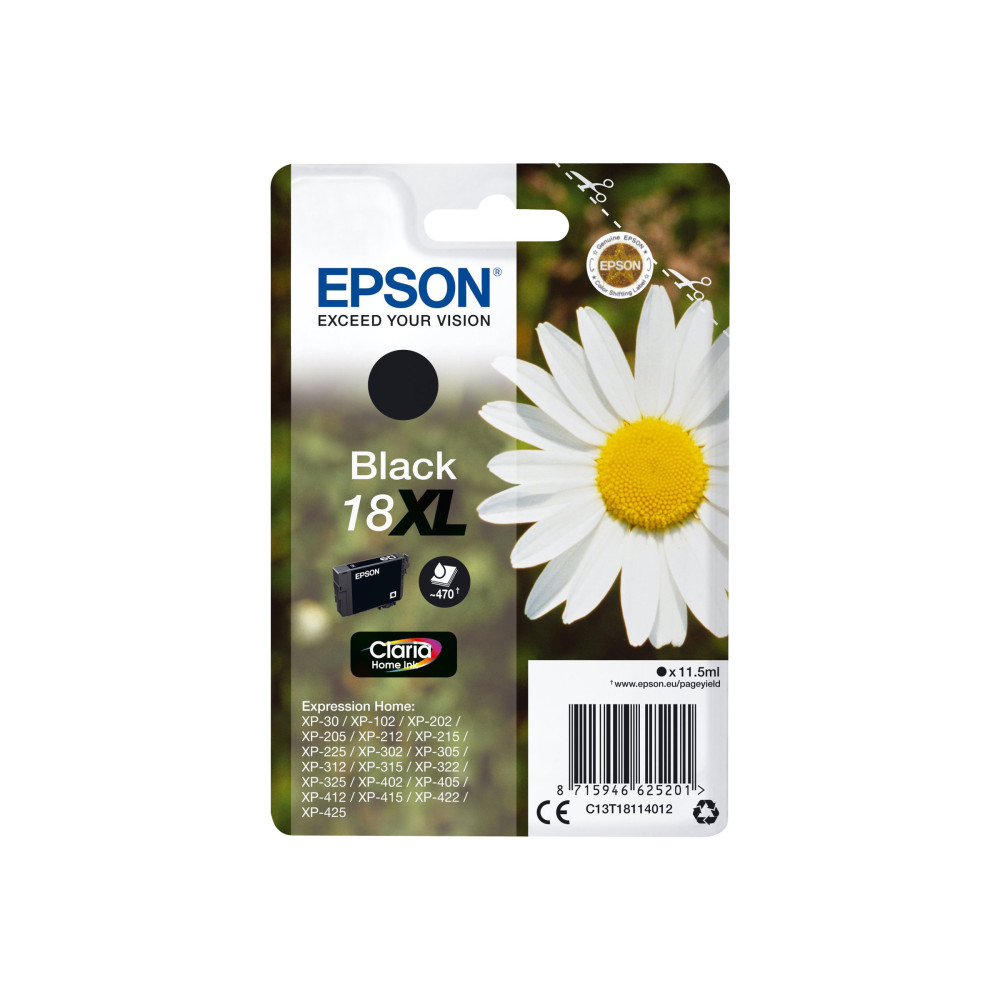Produktbild för Epson 18XL - XL - svart - original - bläckpatron