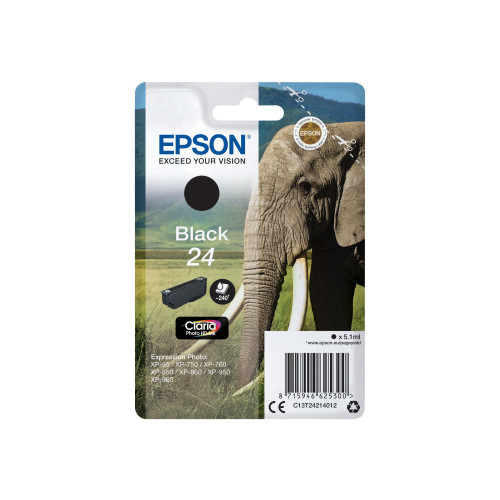 EPSON 24 - svart - original - bläckpatron - Övrigt inom bläck, toner & tillbehör