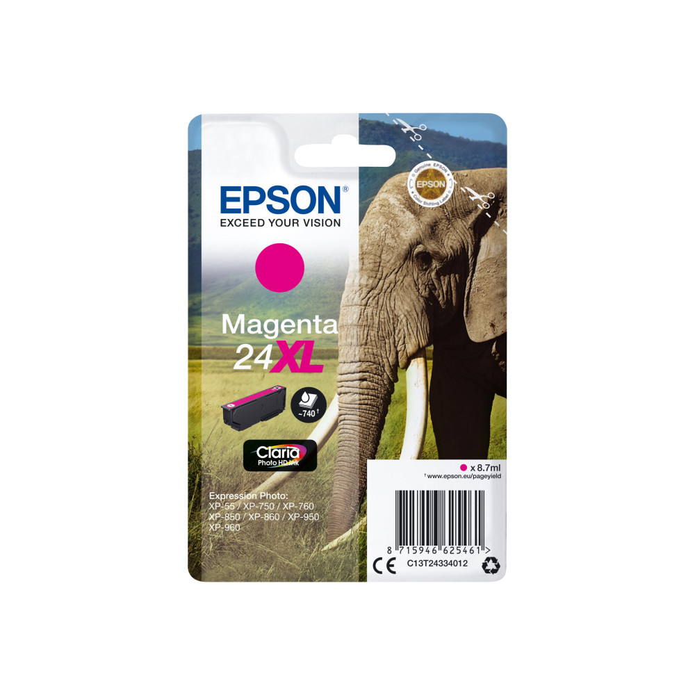 Produktbild för Epson 24XL - XL - magenta - original - bläckpatron