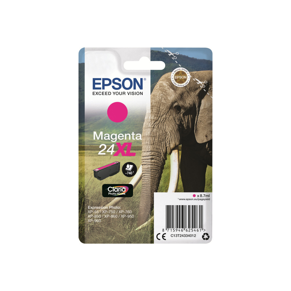 Produktbild för Epson 24XL - XL - magenta - original - bläckpatron