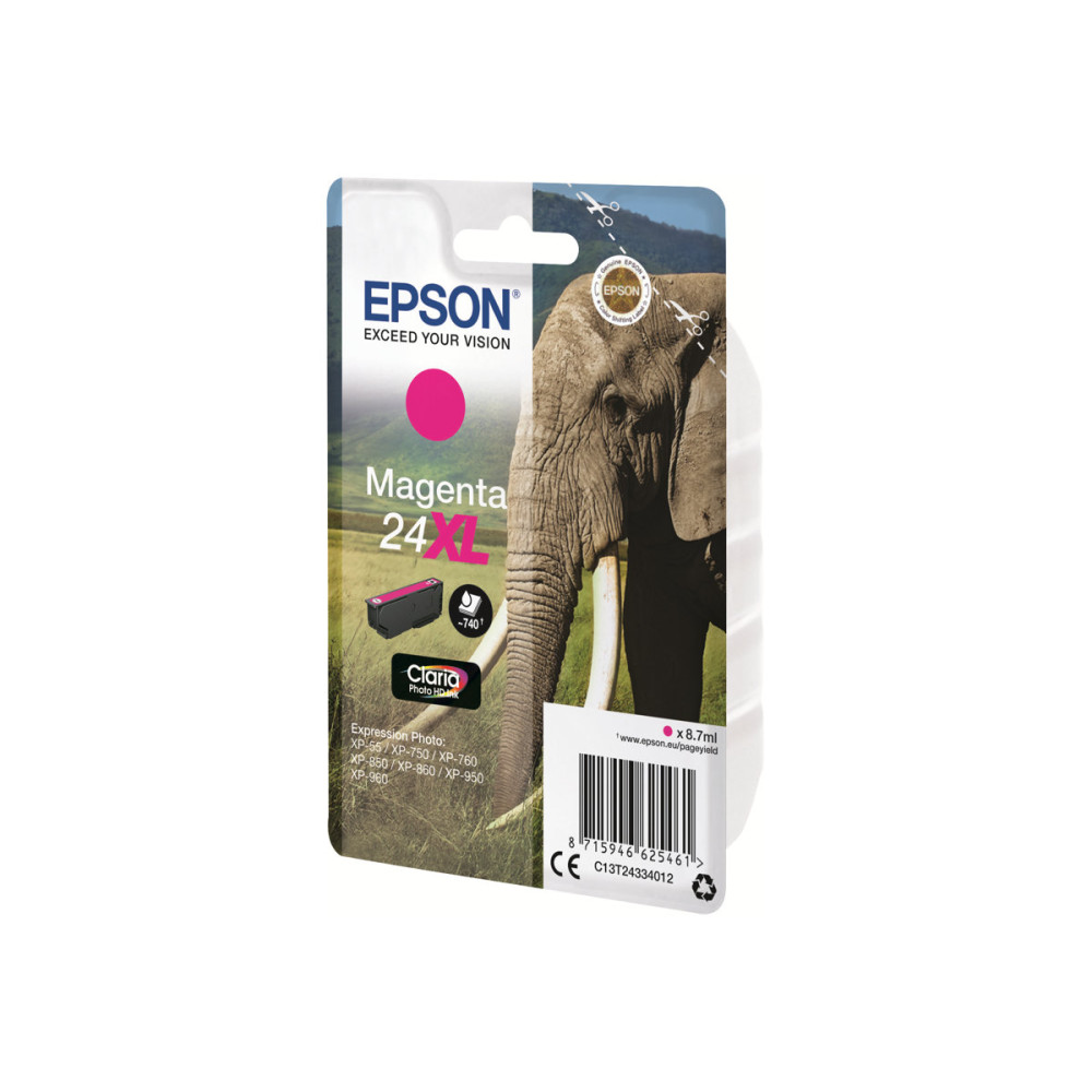 Produktbild för Epson 24XL - XL - magenta - original - bläckpatron