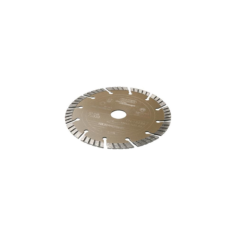 Produktbild för BAIER Diamantskiva (guld) Ø150x22 mmUniversell skiva för att...
