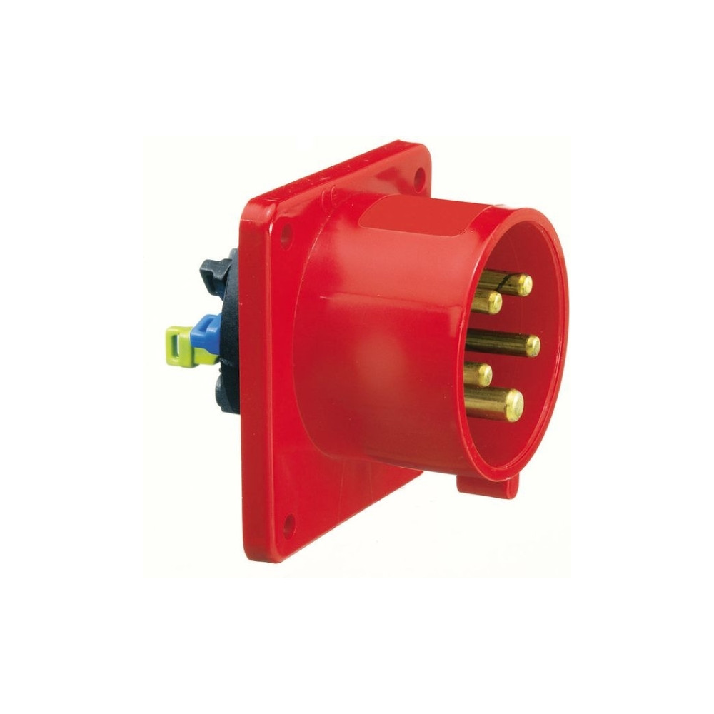 Produktbild för BALS CEE intag H6 400V 32A 5-polig röd infällningsfläns 75x7...