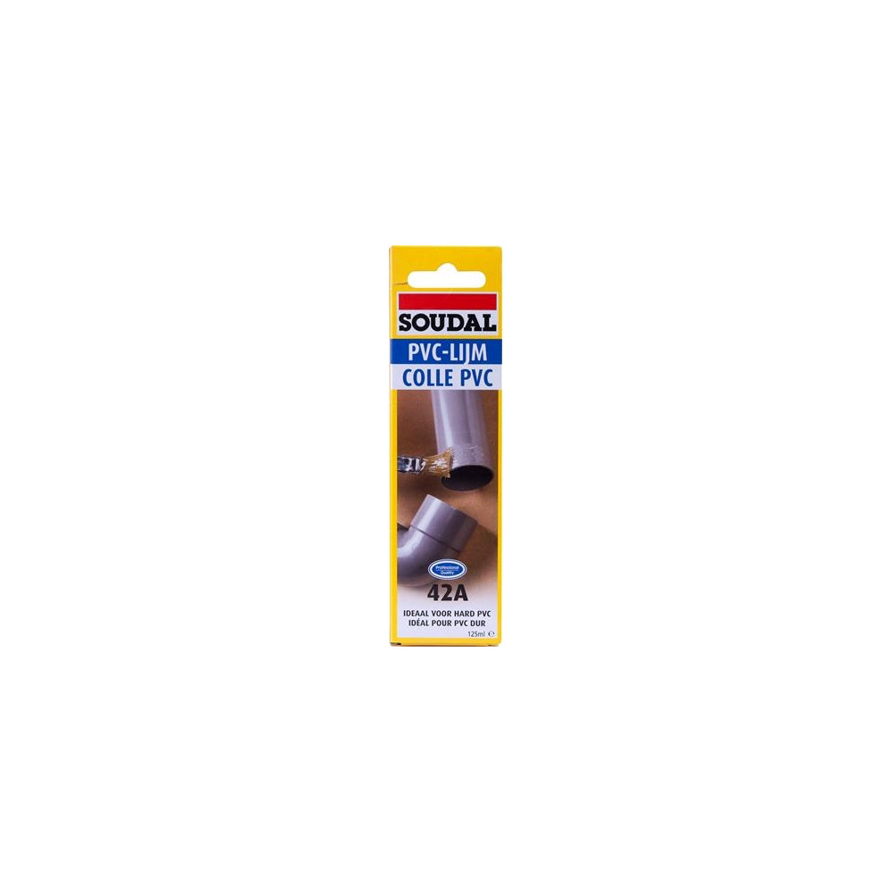 Produktbild för Snabbtorkande PVC-lim 125 ml tub, för limning av hårda PVC-m...