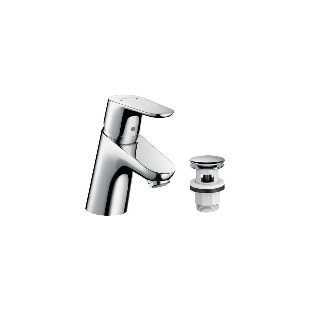 Produktbild för HansGrohe Focus 70 handfatblandare med Push Open bottenventi...